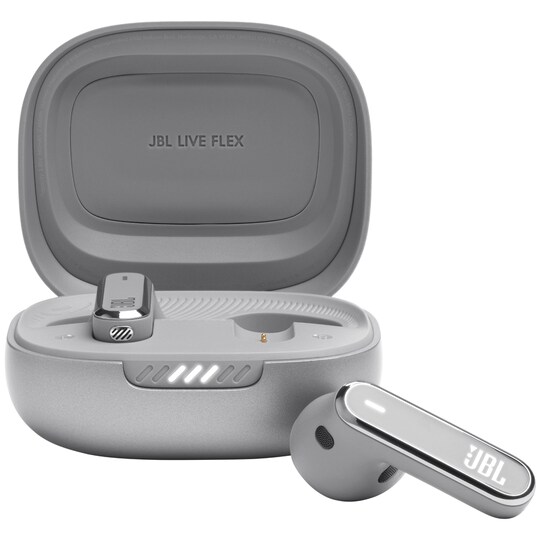 JBL Live Flex helt trådløse in-ear hodetelefoner (sølv) - Elkjøp