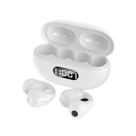 Trådløse åpne øretelefoner Bluetooth 5.2 Hvit - Elkjøp