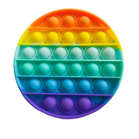 Pop it Fidget Toy runde regnbuefarger - Elkjøp