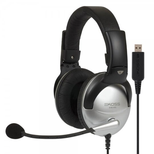 Koss Headset SB45 USB On-Ear Sølv/Svart - Elkjøp
