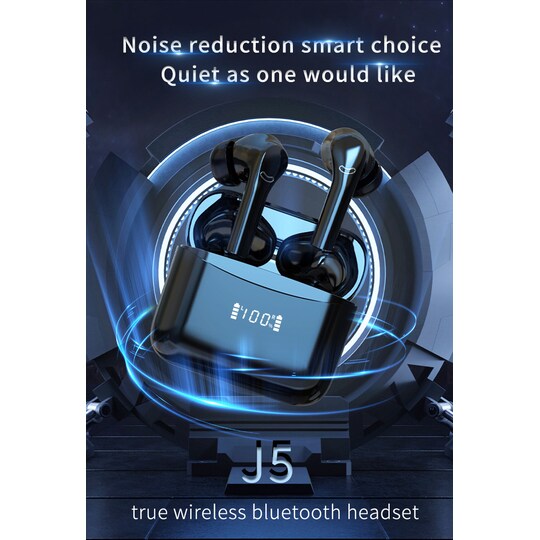Trådløse ørepropper ENC støyreduksjon Bluetooth 5.2 IPX5 Sort - Elkjøp