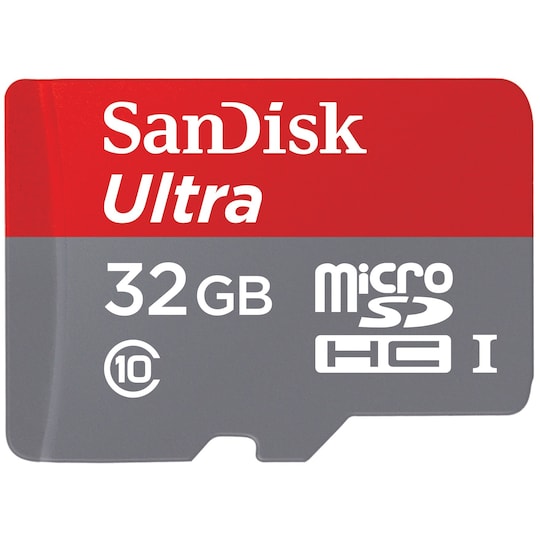 SanDisk Ultra Micro SDHC 32 GB minnekort m/adapter - Elkjøp