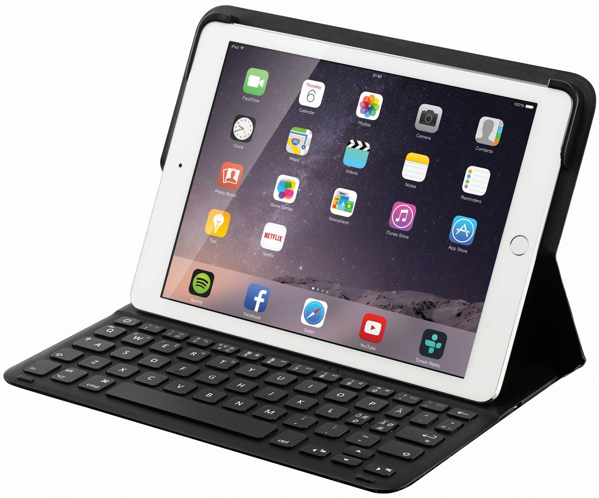 Sandstrøm iPad Air 2 deksel m. tastatur (sort) - Tilbehør iPad og nettbrett  - Elkjøp