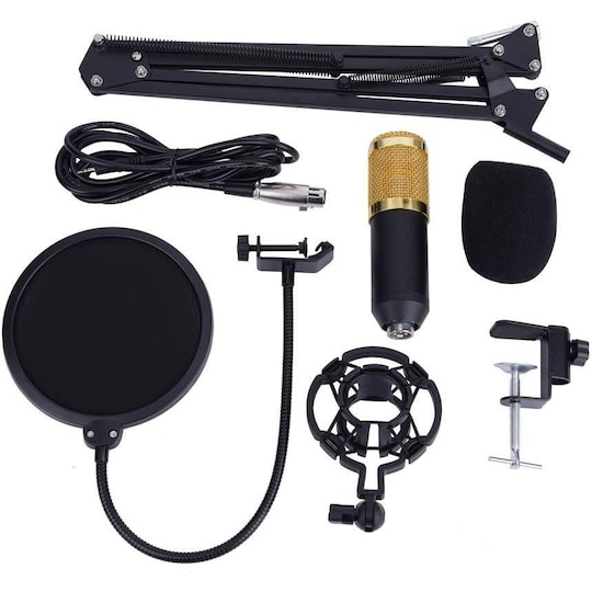 NÖRDIC BM800 Mikrofon Kit Med Kondensator Mikrofon, Tabellstativ Pop Filter  Shock Attachment Audio Cable BM-800 - Elkjøp