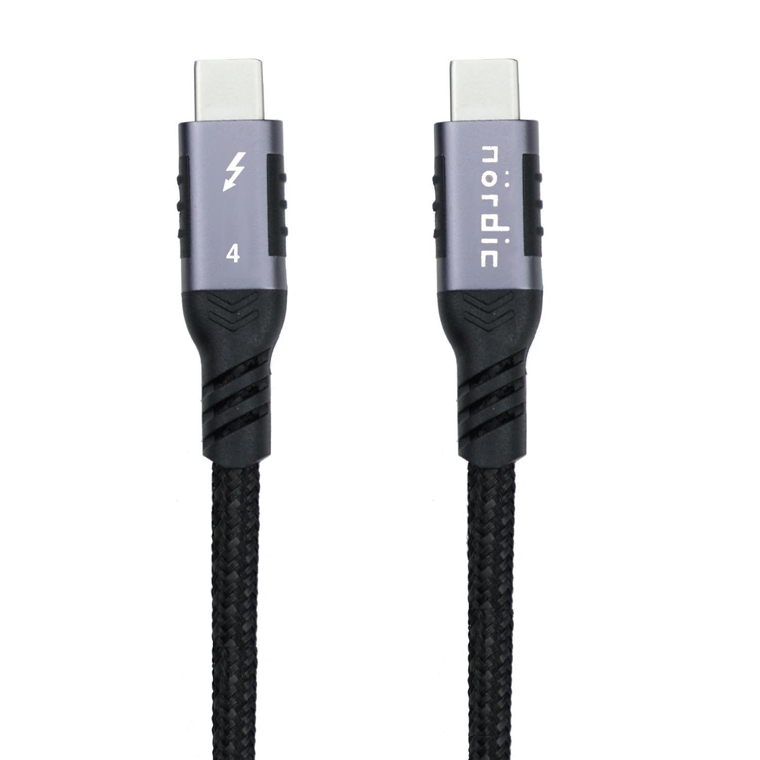 NÖRDIC 1,5 m Thunderbolt 4 USB-C aktiv kabel 40 Gbps 100 W lading 8K video  kompatibel med USB 4 og Thunderbolt 3 - Elkjøp