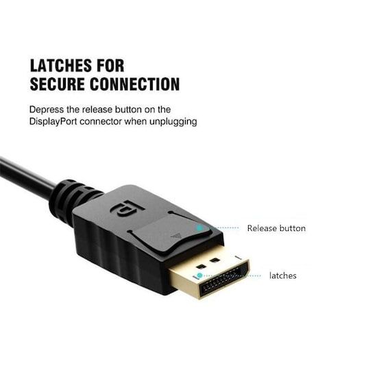 NÖRDIC DisplayPort må HDMI Ho Adapter 4Kx2K i 30Hz 4.96gbps Forgylt  Kontakter 20cm - Elkjøp