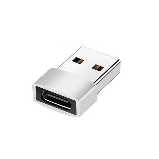 INF Adapter USB-C (hun) til USB-A 2.0 (hann) Sølv - Elkjøp