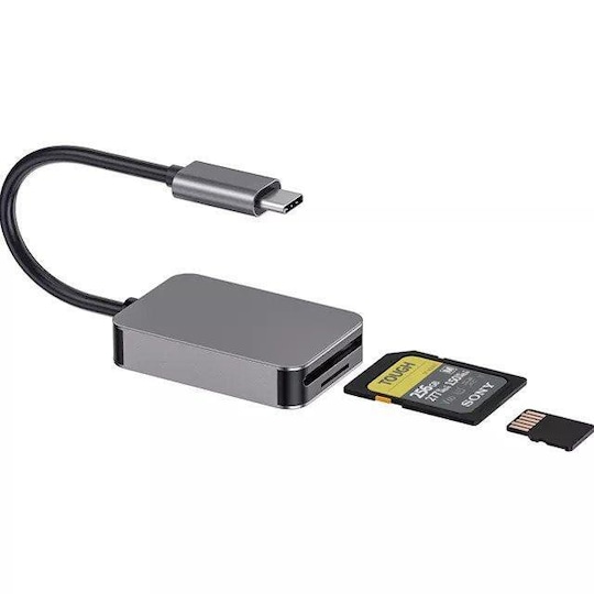 NÖRDIC USB-C kortleser SD 4.0 UHS-II USB 3.1 SuperSpeed ​​​​5 Gbps SD,  SDXC, SDHC, MicroSD, Micro SDXC, Micro SDHC, MMC - Elkjøp