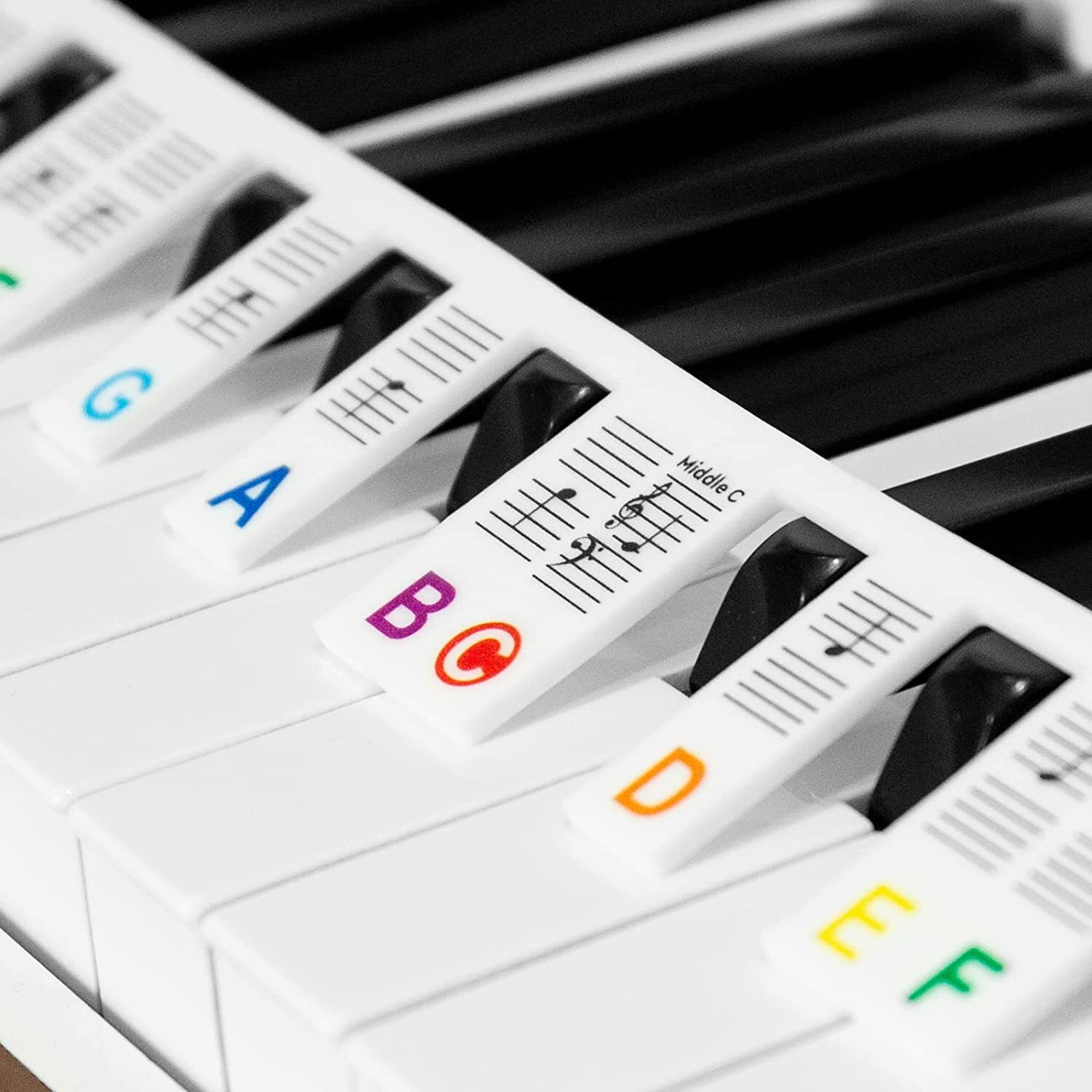 Avtagbara piano och keyboard etiketter 61 tangenter Flerfarget - Elkjøp