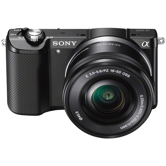 Sony A5000 systemkamera m/16-50mm PZ objektiv (sort) - Elkjøp