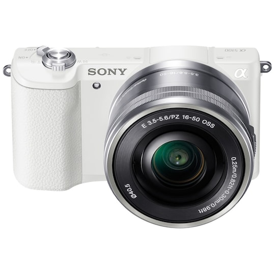 Sony Alpha A5100 systemkamera + 16-50 mm objektiv(hvit) - Elkjøp