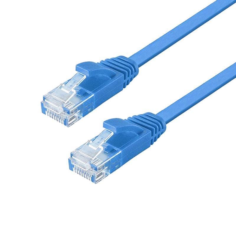 NÖRDIC Cat6 U/UTP flat nettverkskabel 7,5m 250MHz båndbredde og 10Gbps  overføringshastighet blå - Elkjøp