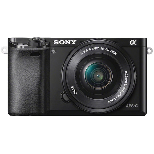 Sony A6000 systemkamera m/16-50mm PZ-objektiv (sort) - Elkjøp