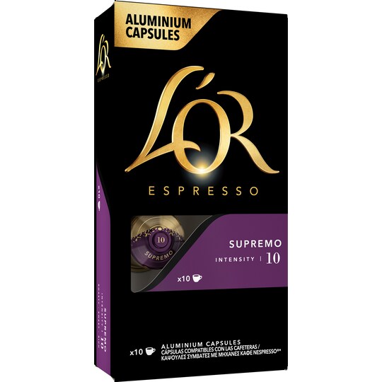 L Or Espresso 10 Supremo kaffekapsler 4028598 - Elkjøp