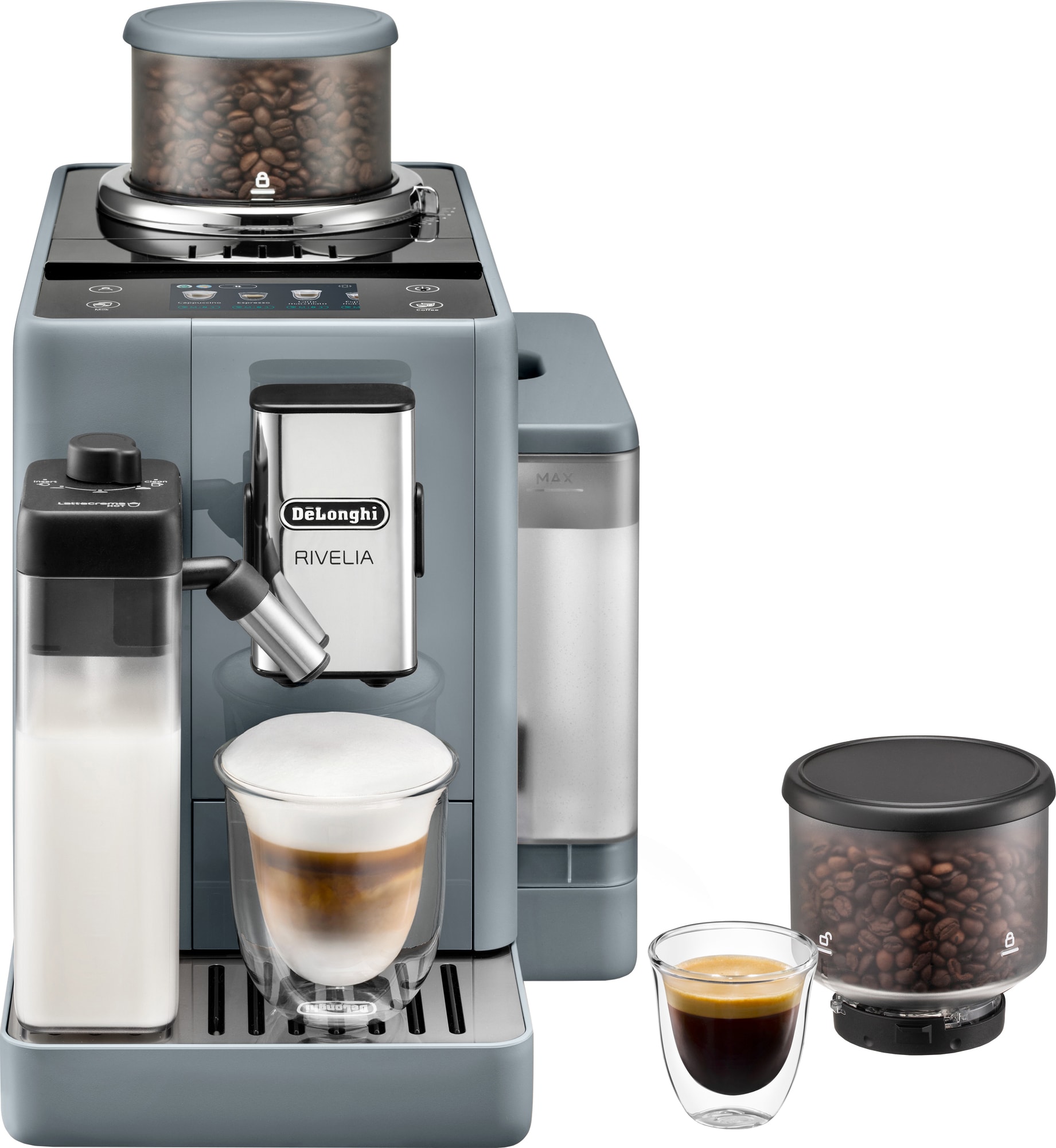 DeLonghi Rivelia EXAM440.55.G kaffemaskin (pebble grey) - Elkjøp