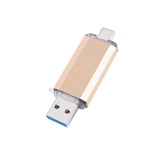 2-i-1 USB-minne med USB 3.0 och USB-C (64 GB) Gull - Elkjøp
