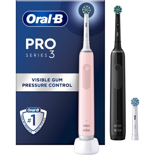 Oral-B Pro3 3900N elektrisk tannbørste 760277 (sort/rosa) - Elkjøp
