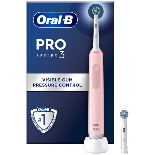 Oral-B Pro 3 elektrisk tannbørste (rosa) - Elkjøp