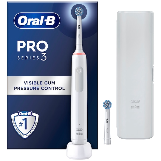 Oral-B Pro 3 elektrisk tannbørste 759929 (hvit) - Elkjøp