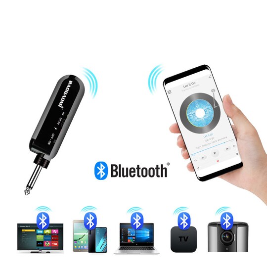 2-pakke trådløs mikrofon Bluetooth-reverb med Android-portkabel 3,5 mm  plugg Flerfarget - Elkjøp