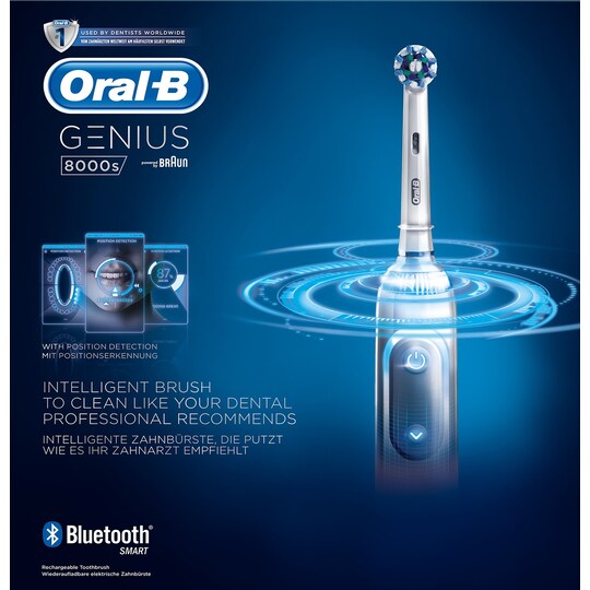 Oral-B Genius 8000S elektrisk tannbørste (hvit) - Elkjøp