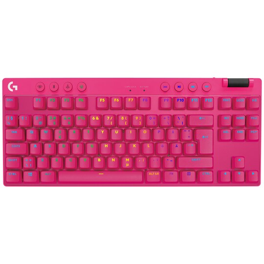 Logitech G PRO TKL Tactile trådløst gamingtastatur (rosa) - Elkjøp