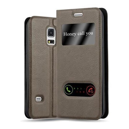 Samsung Galaxy S5 / S5 NEO lommebokdeksel cover (brun) - Elkjøp