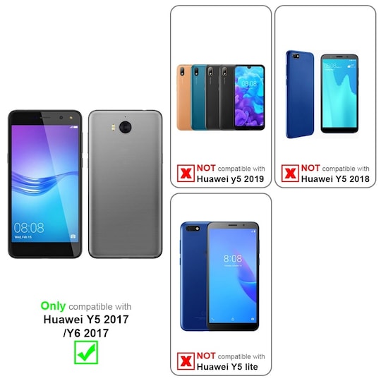 Huawei Y5 2017 / Y6 2017 Deksel Case Cover (grå) - Elkjøp