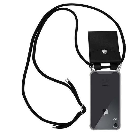 iPhone XR Deksel med Halskjede (svart) - Elkjøp