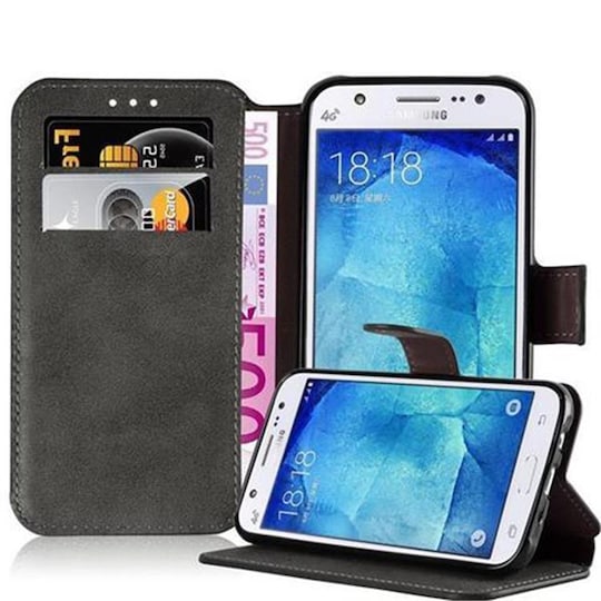 Samsung Galaxy J5 2015 lommebokdeksel etui (grå) - Elkjøp