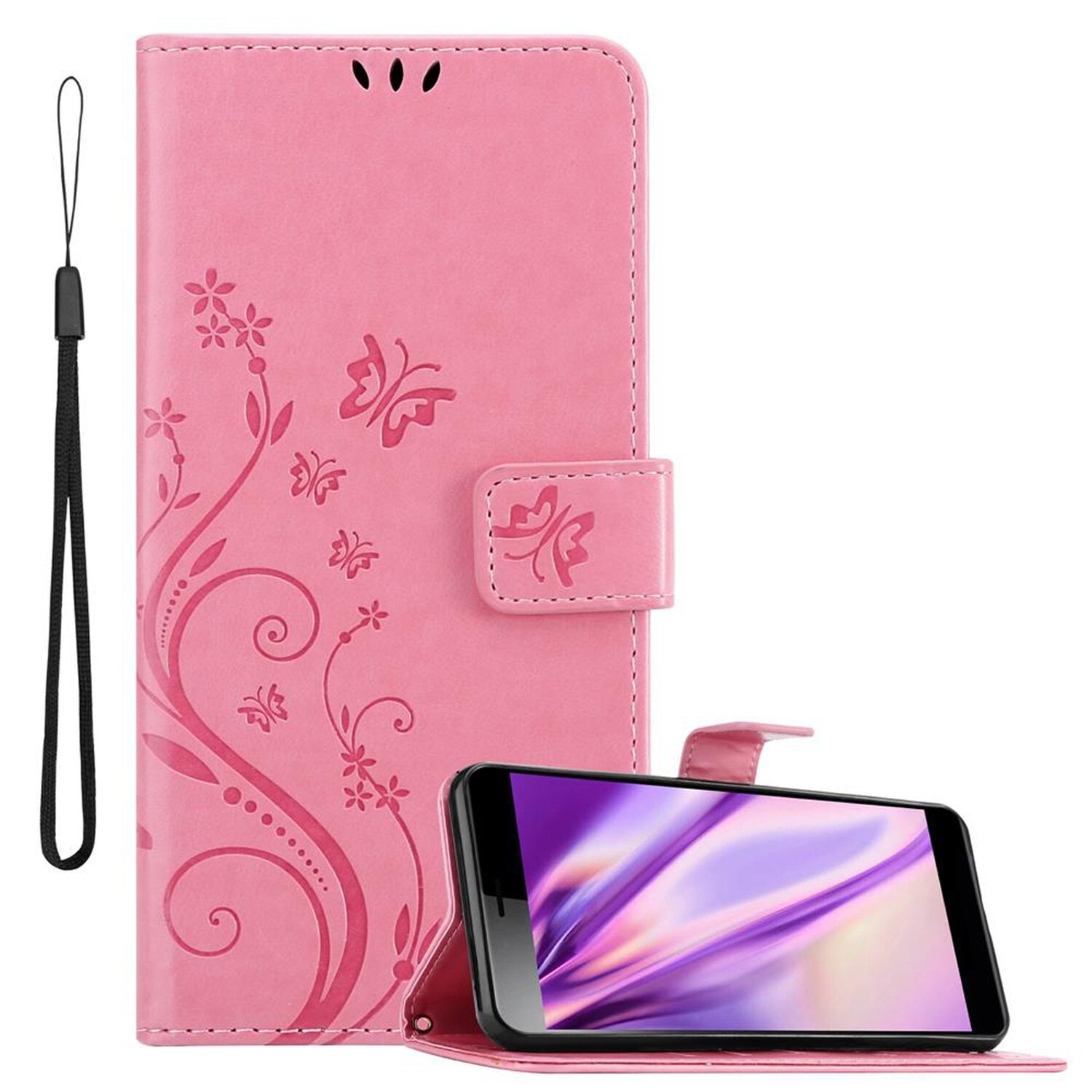 Sony Xperia L3 lommebokdeksel Blomster (rosa) - Elkjøp