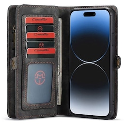 Multi Wallet CaseMe 11-kort Apple iPhone 15 Plus - Svart/grå