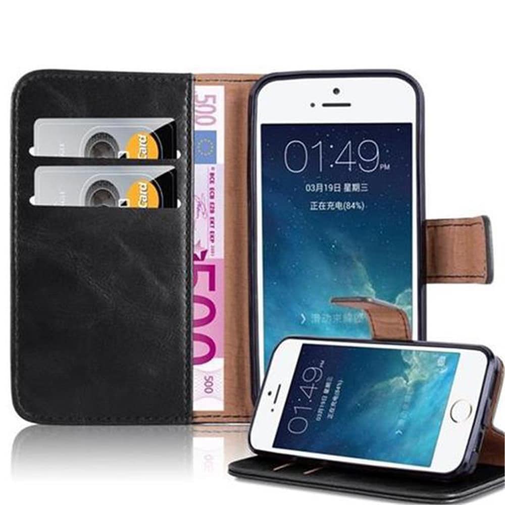iPhone 5 / 5S / SE 2016 lommebokdeksel etui (svart) - Elkjøp