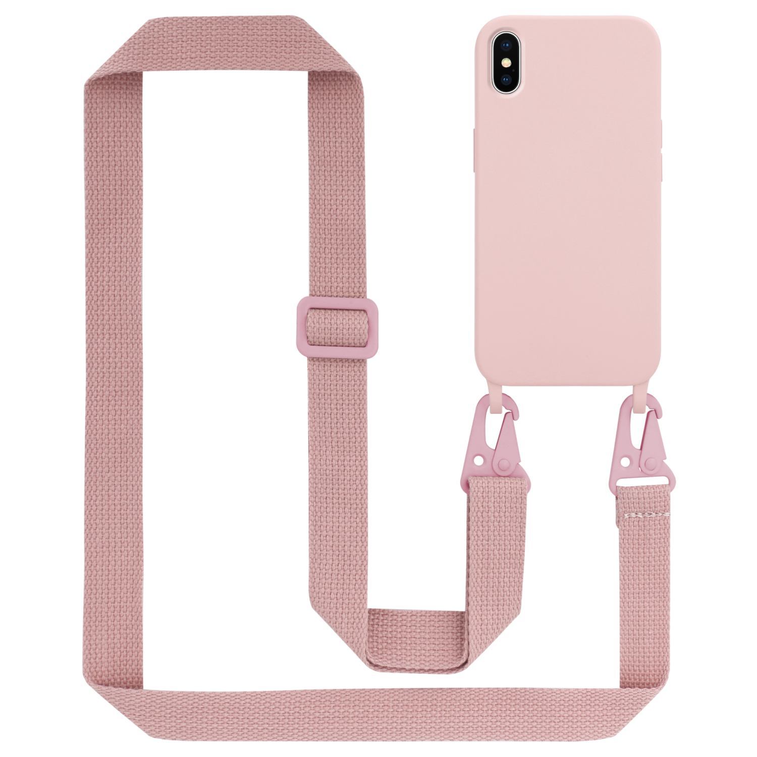 iPhone XS MAX Deksel med Halskjede (rosa) - Elkjøp