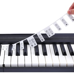 Avtakbare piano- og keyboardetiketter, 88 tangenter Hvit
