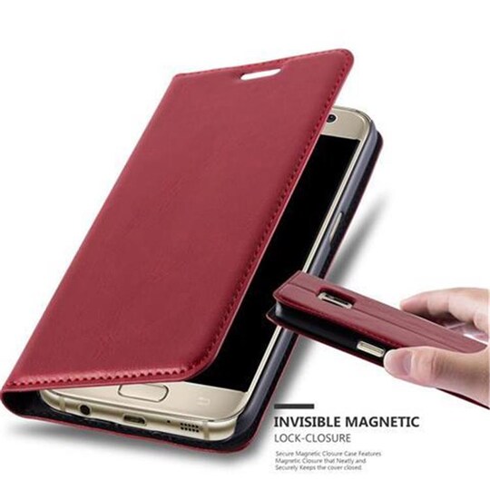 Samsung Galaxy S7 lommebokdeksel case (rød) - Elkjøp