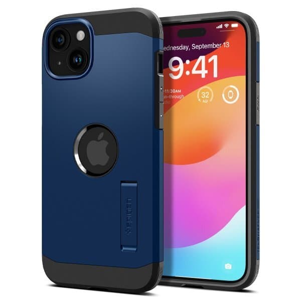 Spigen iPhone 15 Deksel Tough Armor MagFit Navy Blue