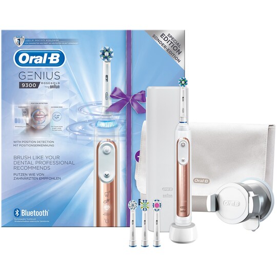 Oral-B Genius 9300 elektrisk tannbørste (rosegull) - Elkjøp