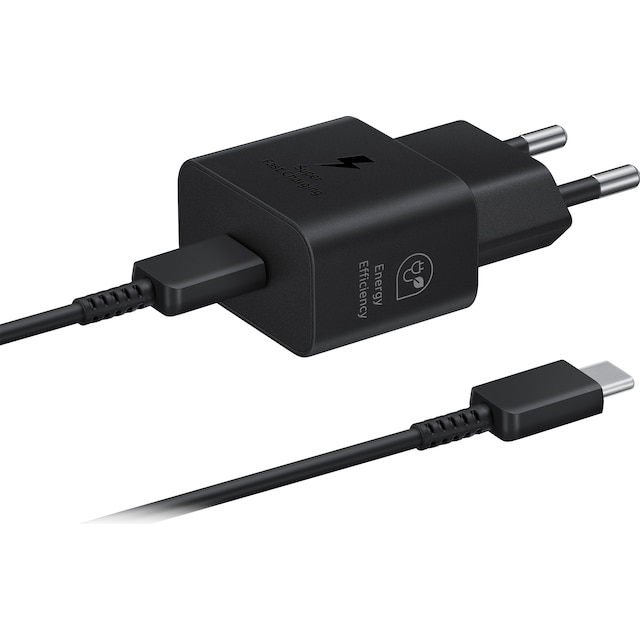 Samsung USB-C 25W vegglader med ladeledning (sort)