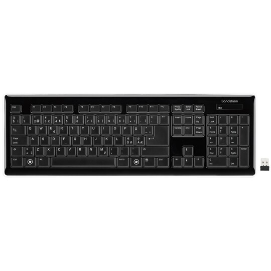 Sandstrøm trådløst tastatur, (sort/hvit) - Elkjøp
