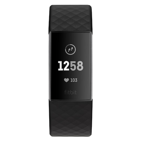 Fitbit Charge 3 aktivitetsarmbånd (sort/grafittaluminium) - Elkjøp