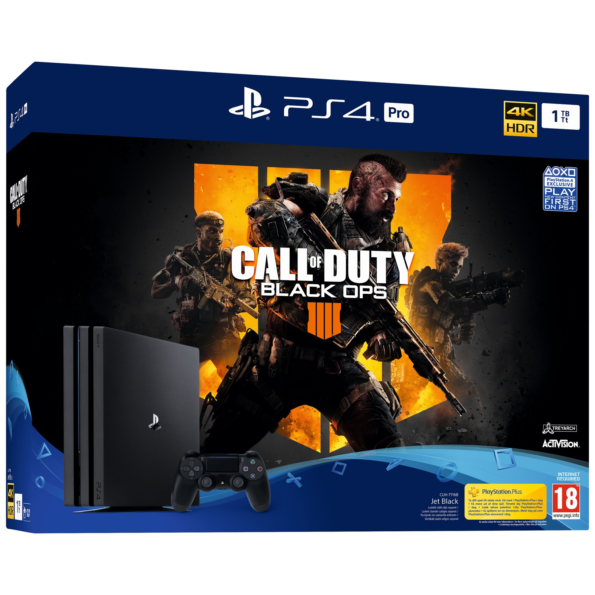 PlayStation 4 Pro 1 TB + Call of Duty: Black Ops 4 spillpakke - Elkjøp