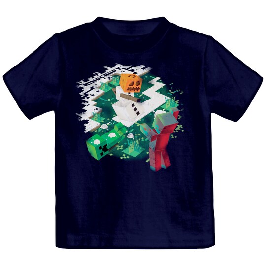 T-skjorte barn Minecraft - Snowball Fight sort (5-6 år) - Elkjøp