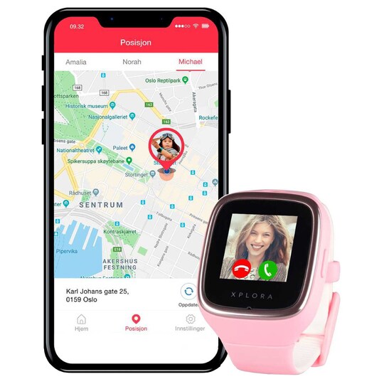 Xplora 3S klokketelefon for barn (rosa) - Elkjøp