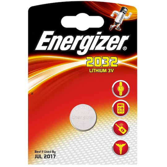 Energizer knappcellebatteri CR2032 (1 stk.) - Elkjøp
