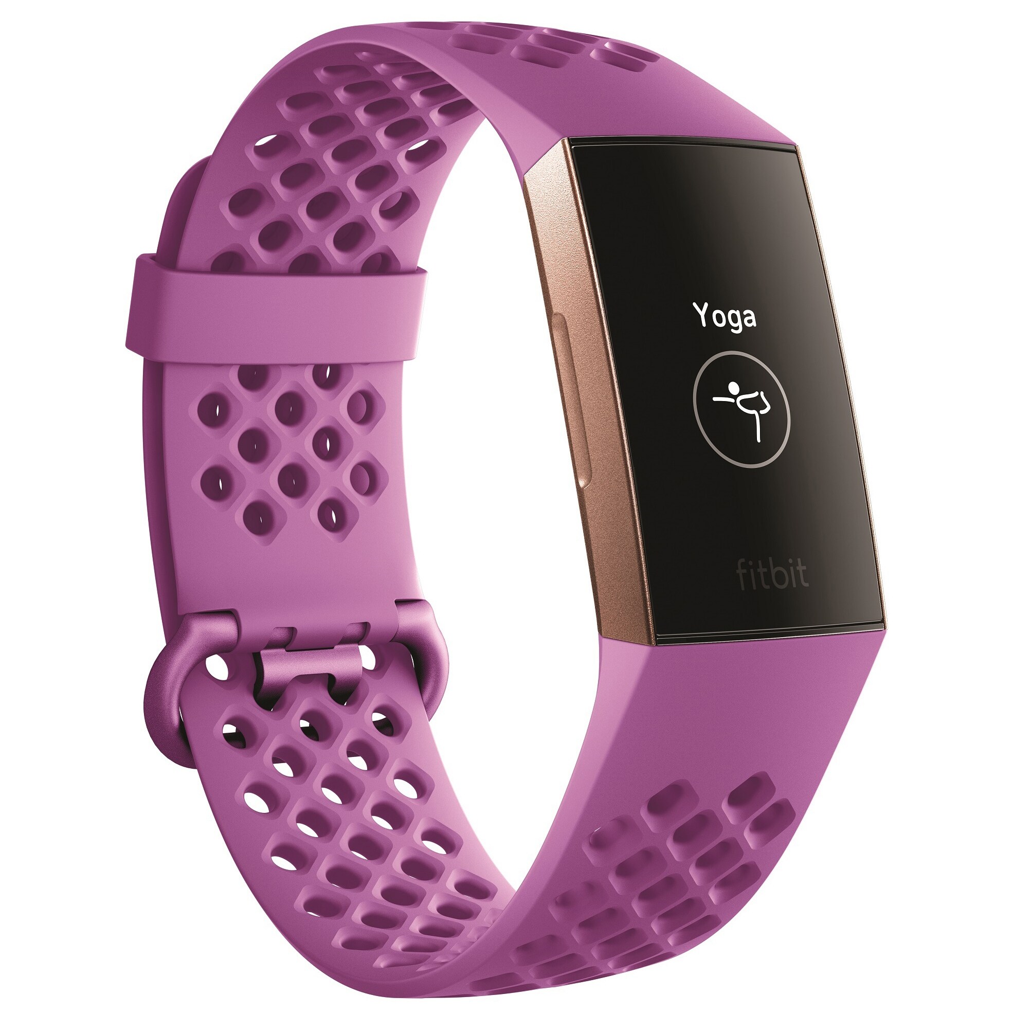 Fitbit Charge 3 aktivitetsarmbånd (bær/rosegull) - Elkjøp