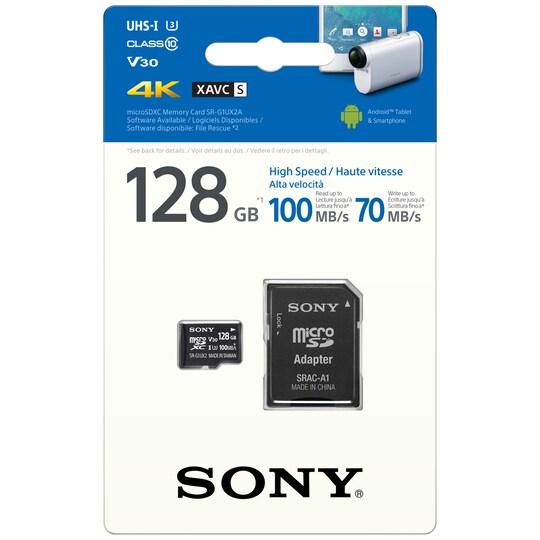 Sony Expert SR-G1UX2A Micro SDXC-minnekort 128 GB - Elkjøp