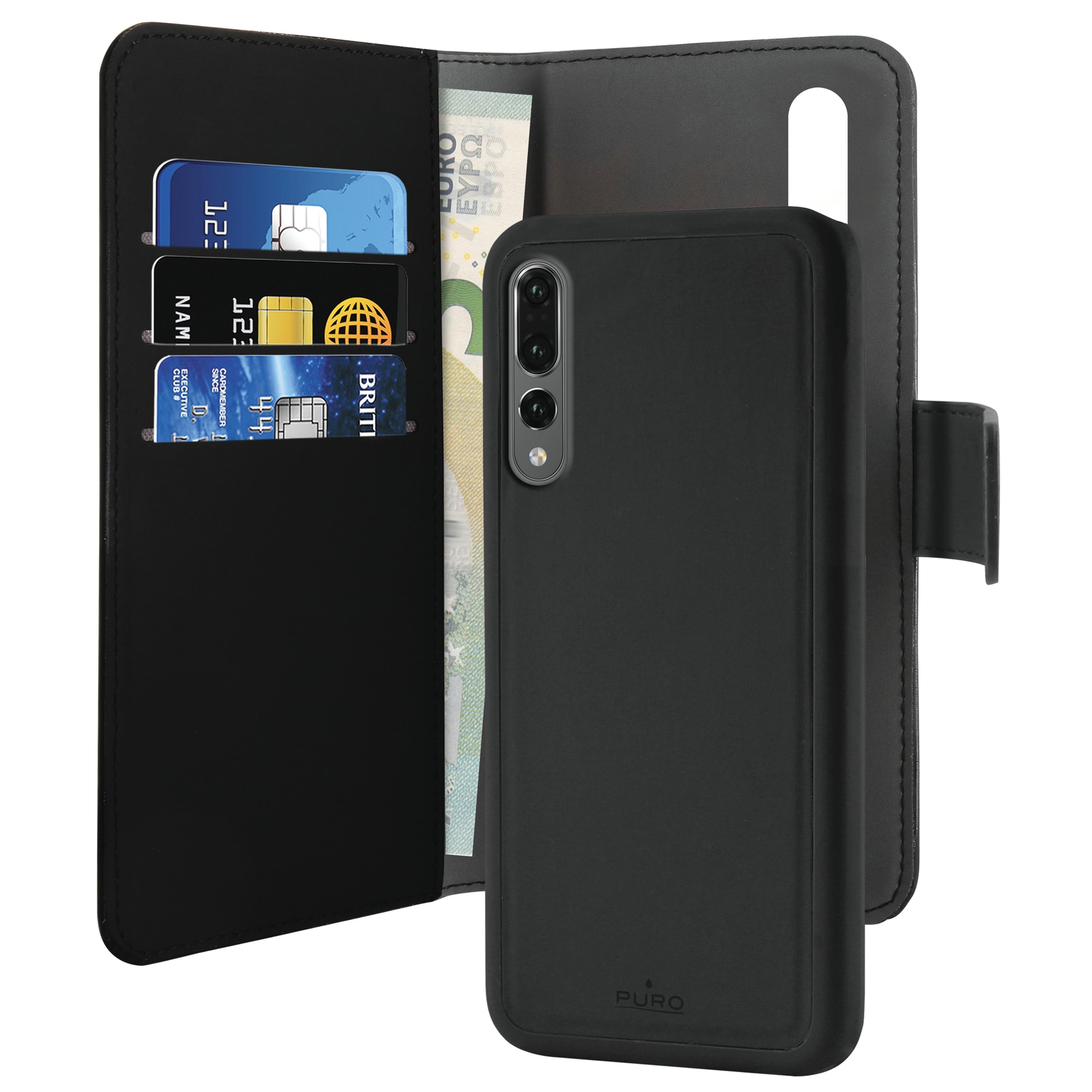Puro 2-i-1 lommebokdeksel til Huawei P20 Pro (sort) - Deksler og etui til  mobiltelefon - Elkjøp