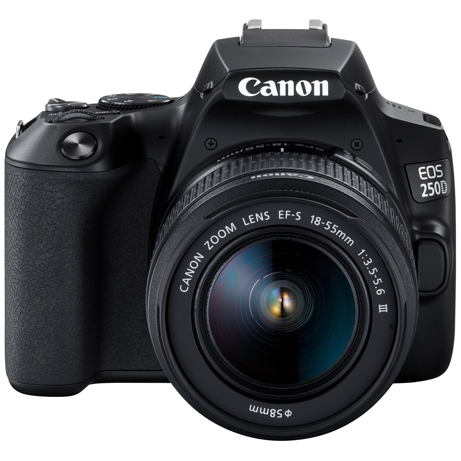 Canon EOS 250D DSLR-kamera + EF-S 18-55 mm III-objektivsett med veske -  Elkjøp