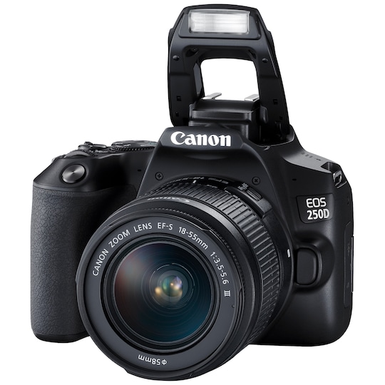 Canon EOS 250D DSLR-kamera + EF-S 18-55 mm III objektiv - Elkjøp